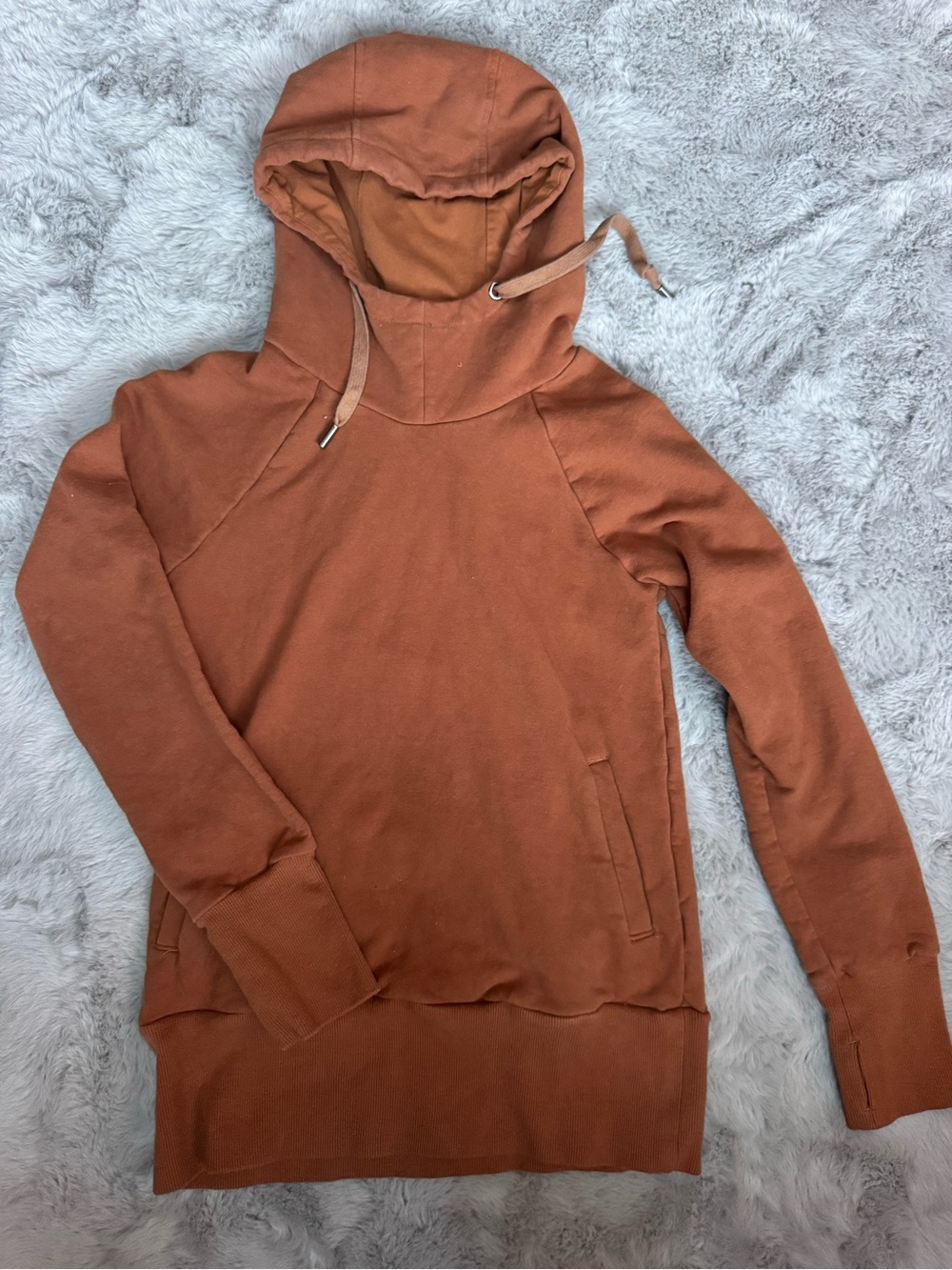 Rust Lightweight Hoodie with Kangaroo Pocket